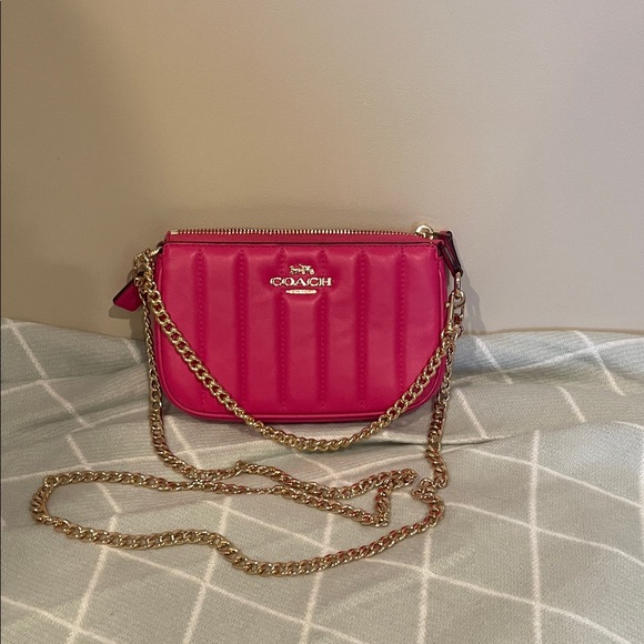 Coach Handbags - Coach Hot Pink Quilted Chain Crossbody